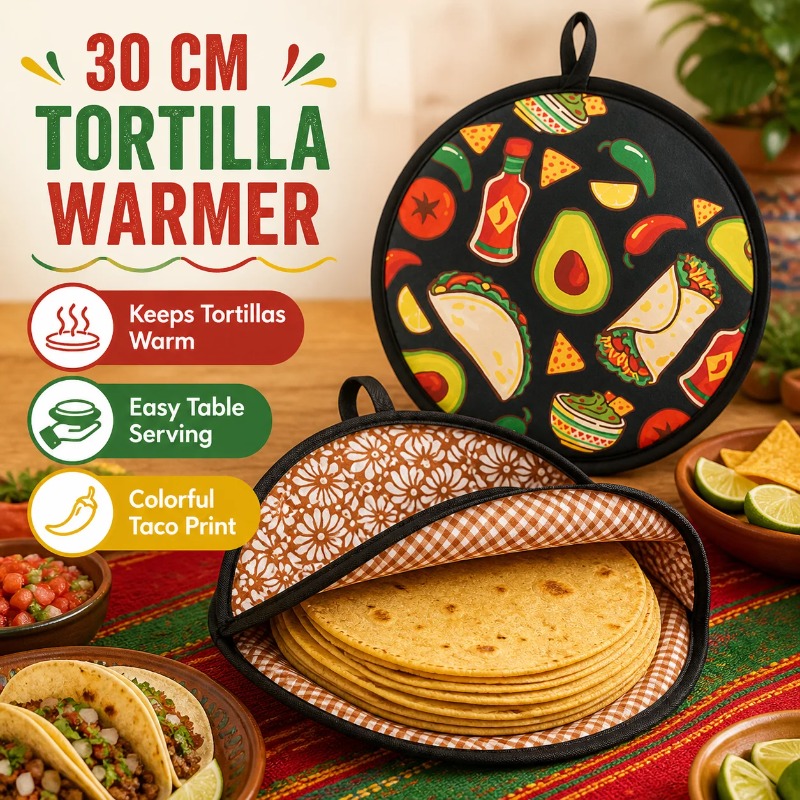 Bento Box Two Tier - 30cm Tortilla Warmer Pouch, Heat Resistant