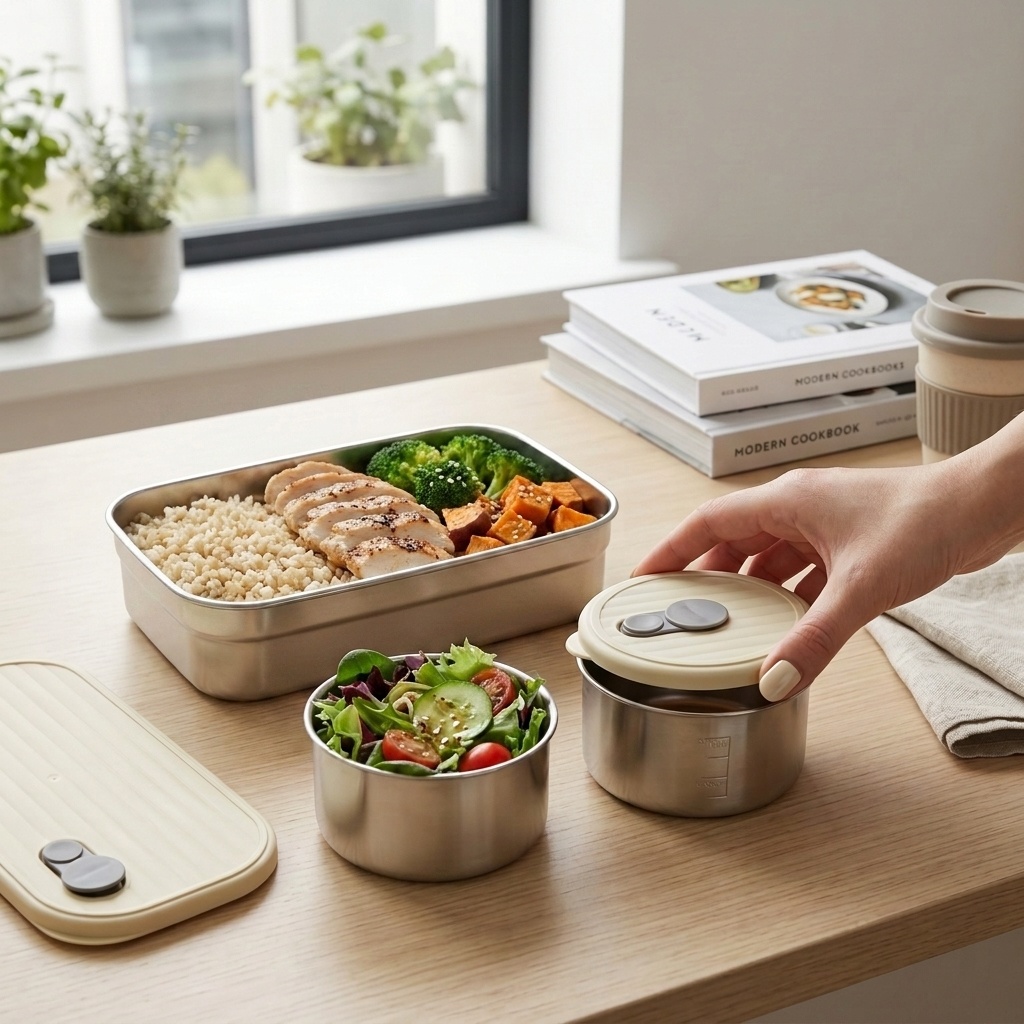 Bento Box Two Tier - Microwave Safe 304 Stainless Steel Bento