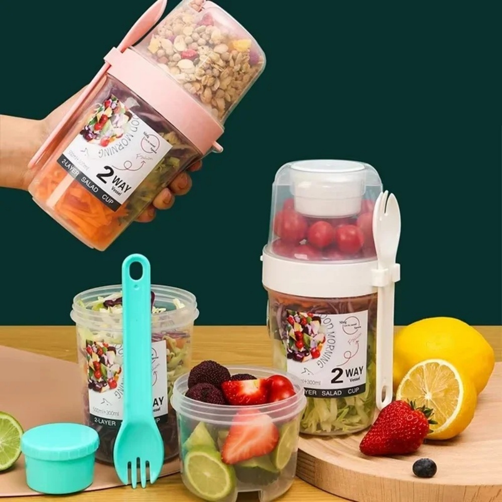 Portable Salad Cup Breakfast C - Bento Box Two Tier review and price