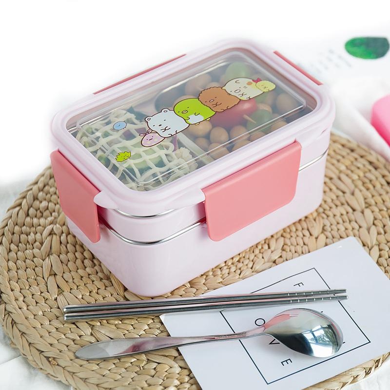 With Random Pattern Cartoon Lu - Bento Box Two Tier review and price